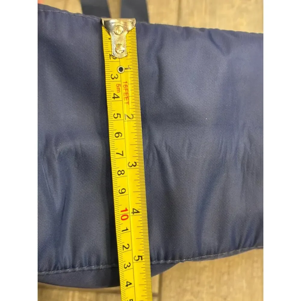 Badgley Mischka Uncomplicated Nylon Weekender Travel Tote Bag Navy Blue Gold HW